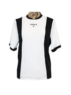 Halara NWT Women's Black White Color Block T-Shirt Short Sleeve Small